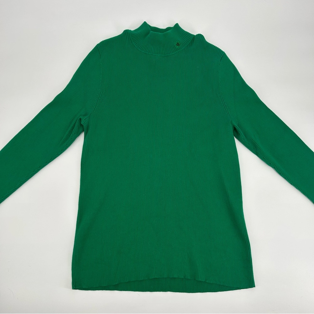 Women’s Lauren Ralph Lauren Green Knit Mock Neck Sweater